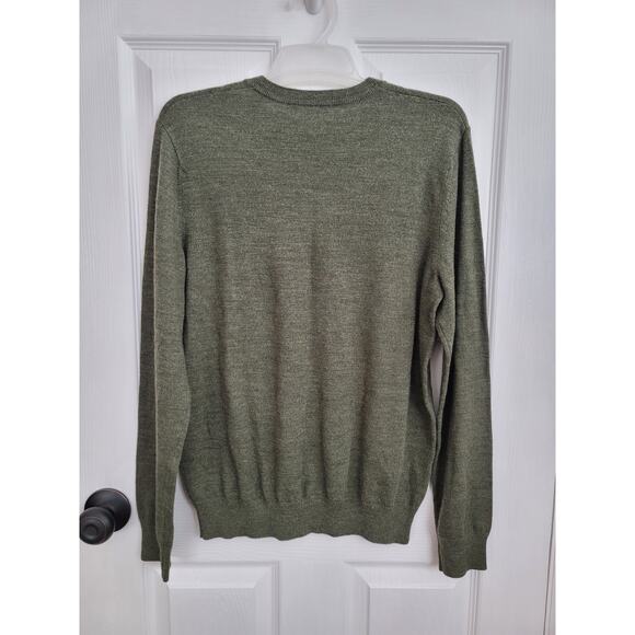 NWT Men's Banana Republic Army Green 100% Merino Wool Sweater Size S - Picture 3 of 5